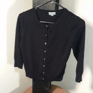 Black Cardigan sweater with decorative buttons